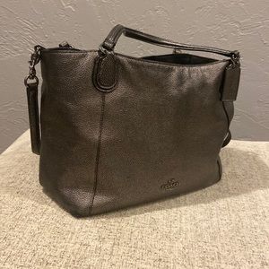 Coach purse- black metallic- unique style